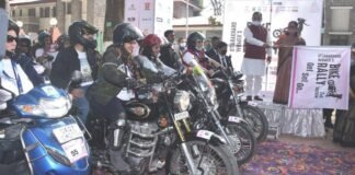 राज्यपाल बेबी रानी मौर्य ने उत्ताराखण्ड विमेन बाइक रैली-2021 को हरी झंडी दिखाकर किया रवाना