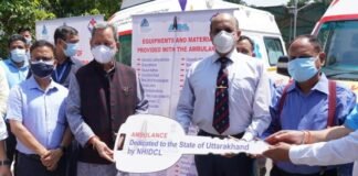 मुख्यमंत्री ने जनता को समर्पित की दो लाइफ सपोर्ट एंबुलेंस,नेशनल हाईवे एंड इंफ्रास्ट्रक्चर डेवलपमेंट कारपोरेशन लिमिटेड की ओर से चमोली और उत्तरकाशी जनपदों में देंगी सेवाएं देंगी