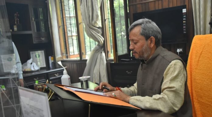 मुख्यमंत्री तीरथ रावत ने प्रदेश में विभिन्न निर्माण कार्यों के लिये दी वित्तीय स्वीकृति