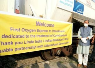 उत्तराखंड के लिए केंद्र सरकार द्वारा भेजी गई 80 मेट्रिक टन ऑक्सीजन एक्सप्रेस पहुंची देहरादून