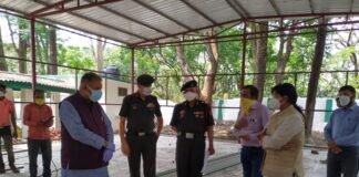 कैबिनेट मंत्री गणेश जोशी ने किया छावनी परिषद स्थित निमार्णाधीन कोविड अस्पताल का निरीक्षण