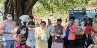 सेवा ही संगठन के अंतर्गत मसूरी विधान सभा के दूरस्थ गाँव सरोना के 105 परिवारों को उपलब्ध कराई गई खाद्य सामाग्री