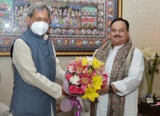 मुख्यमंत्री तीरथ रावत ने भाजपा के राष्ट्रीय अध्यक्ष जे.पी नड्डा और केंद्रीय सूचना मंत्री रविशंकर प्रसाद से भेंट कर कई मुद्दों पर की चर्चा
