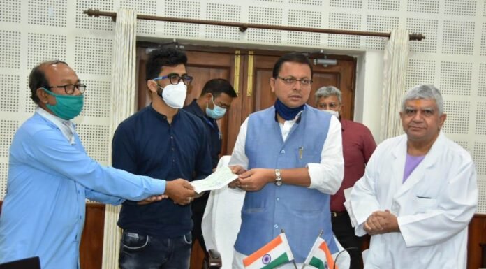 ब्लड कैंसर से पीड़ित अनु धामी के ईलाज के लिए सीएम पुष्कर धामी ने प्रदान की पांच लाख रुपए की राशि