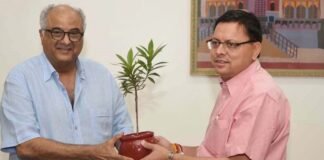 मुख्यमंत्री पुष्कर धामी से फिल्म निर्माता बोनी कपूर ने की भेंट,राज्य में फिल्मांकन के संबंध में की चर्चा