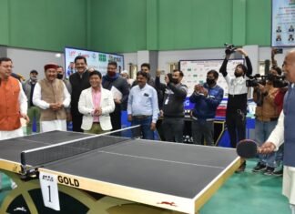 मुख्यमंत्री पुष्कर सिंह धामी ने किया राष्ट्रीय रैंकिंग टेबल टेनिस प्रतियोगिता का शुभारम्भ