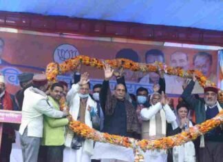 उत्तरकाशी में भाजपा की गढ़वाल मण्डल की विजय संकल्प यात्रा का समापन,केंद्रीय रक्षा मंत्री राजनाथ सिंह ने कहा-पीएम मोदी के नेतृत्व में अन्तर्राष्ट्रीय मंच पर बढ़ा है देश का सम्मान