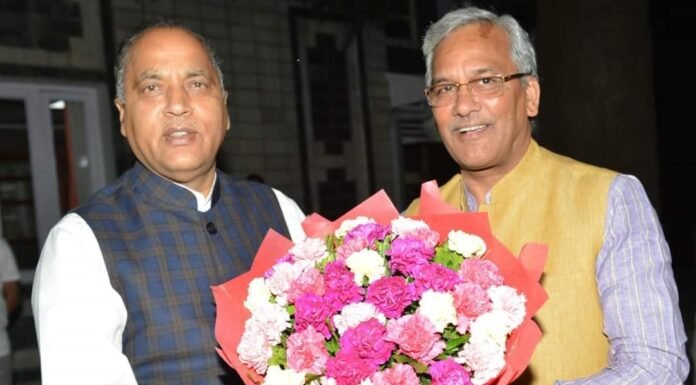 पूर्व मुख्यमंत्री त्रिवेन्द्र रावत ने की हिमाचल के सीएम जयराम ठाकुर से भेंट,आगमी विधानसभा चुनाव के लिए दी अग्रिम शुभकामनाएं
