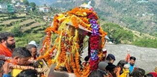 भगवान केदारनाथ की उत्सव डोली विश्वनाथ मंदिर गुप्तकाशी पहुंची,उखीमठ में ओंकारेश्वर मंदिर में माता मंगला जी एवं भोले जी महाराज के परिवार को मिला पूजा-अर्चना का सौभाग्य