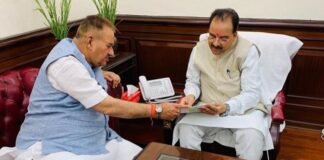 उत्तराखंड में 9 छावनी परिषदों में पेयजल तथा सीवर सुबिधाओं के विकास के लिए रक्षा राज्य मंत्री से मिले सैनिक कल्याण मंत्री