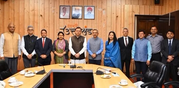 मुख्यमंत्री पुष्कर धामी से विभिन्न देशों में कार्यरत भारत के सात राजदूतों ने की भेंट