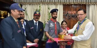 भारत स्काउट एवं गाइड की स्थापना दिवस के अवसर पर भारत स्काउट एवं गाइड के प्रतिनिधि दल ने सीएम धामी से की भेंट