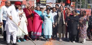 उत्तराखंडः-महिला कांग्रेस कार्यकर्ताओं ने देहरादून में रसोई गैस के बढ़ते दामों के विरोध में किया विरोध प्रदर्शन