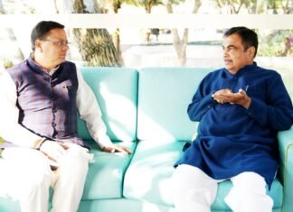 केन्द्रीय सड़क परिवहन एवं राजमार्ग मंत्री नितिन गड़करी से सीएम धामी ने की भेंट,देहरादून-दिल्ली एलिवेटेड रोड निर्माण में तेजी लाये जाने के लिये जताया आभार