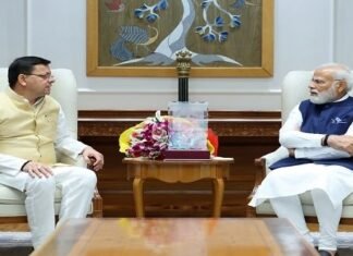 मुख्यमंत्री पुष्कर धामी ने प्रधानमंत्री नरेन्द्र मोदी से की शिष्टाचार भेंट,अंतरराष्ट्रीय निवेशक सम्मेलन के लिए किया आमंत्रित