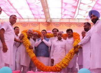 Rajasthan:-मुख्यमंत्री पुष्कर धामी के सम्मान में श्री गंगानगर राजस्थान के मानकसर गांव में क्षेत्रवासियों ने किया सम्मान समारोह का आयोजन