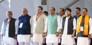 MP&CG CM Oath Ceremony:-मध्य प्रदेश में मोहन यादव-छत्तीसगढ़ में विष्णुदेव साय ने संभाली कमान,शपथ ग्रहण समारोह में मौजूद रहे सीएम धामी,नवनिर्वाचित मुख्यमंत्रियों को दी बधाई