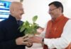 Uttarakhand:-फिल्म अभिनेता अनुपम खेर ने सीएम धामी से की भेंट,उत्तराखण्ड में फिल्मांकन एवं फिल्म निर्माण से संबंधित विभिन्न विषयों पर की चर्चा
