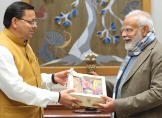 New Delhi:-प्रधानमंत्री मोदी से सीएम धामी की शिष्टाचार भेंट-मानसखण्ड मन्दिर माला मिशन के लिए 1 हजार करोड़ रूपये की स्वीकृति प्रदान करने का किया अनुरोध
