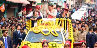 Rudraprayag:-अगस्त्यमुनि में आयोजित भव्य रोड शो मुख्यमंत्री पुष्कर सिंह धामी ने किया प्रतिभाग