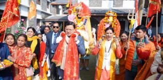 Uttarakhand:-मुख्यमंत्री पुष्कर धामी ने किया माँ धारी देवी एवं भगवान श्री नागराजा देव डोली शोभायात्रा 2024 का शुभारंभ