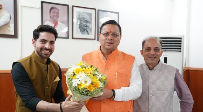 UTTARAKHAND:-सीएम धामी ने फ़िल्म कर्तम भुगतम से बॉलीवुड में डेब्यू करने वाले उत्तराखण्ड के ऋषभ को दी शुभकामनाएं