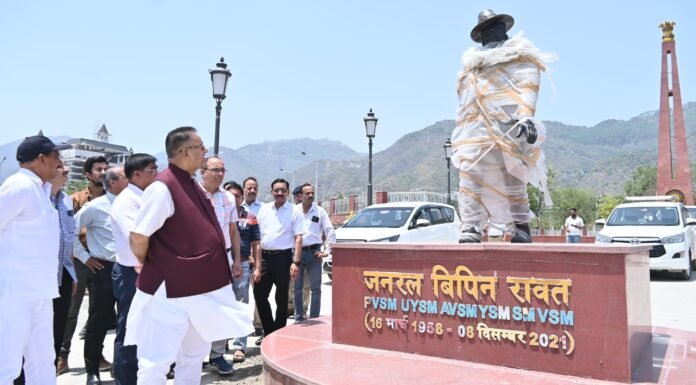 Dehradun:-प्रदेश की जनता जल्द समर्पित किया जाएगा उत्तराखंड का पंचम धाम सैन्यधाम,सैनिक कल्याण मंत्री गणेश जोशी ने किया निर्माण स्थल का निरीक्षण