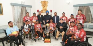 Uttarakhand:-राज्यपाल से उत्तराखण्ड व्हीलचेयर क्रिकेट टीम के खिलाड़ियों ने की मुलाकात