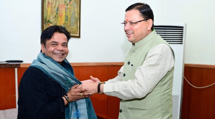 Uttarakhand:-फिल्म अभिनेता राजपाल यादव ने सीएम धामी से की मुलाकात