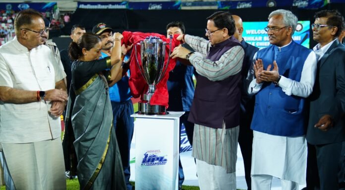 Uttarakhand:-सीएम धामी ने उत्तराखण्ड प्रिमियर लीग का किया शुभारम्भ,प्रतिभागी खिलाडियों को दी शुभकामनाएं