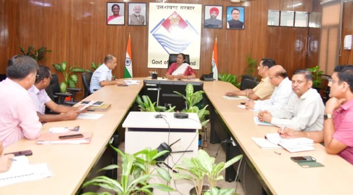 Uttarakhand:-मुख्य सचिव राधा रतूड़ी ने अटल भूजल योजना के प्रभावी क्रियान्वयन के लिए स्टेट लेवल स्टीयरिंग कमेटी गठन करने के दिए निर्देश