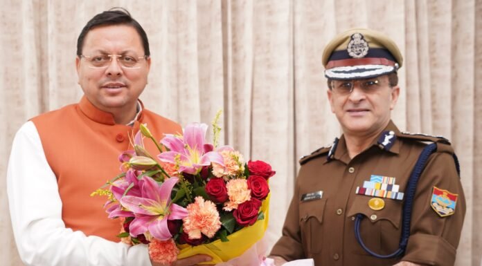 Uttarakhand:-नवनियुक्त पुलिस महानिदेशक दीपम सेठ ने सीएम धामी से की सीएम धामी से शिष्टाचार भेंट