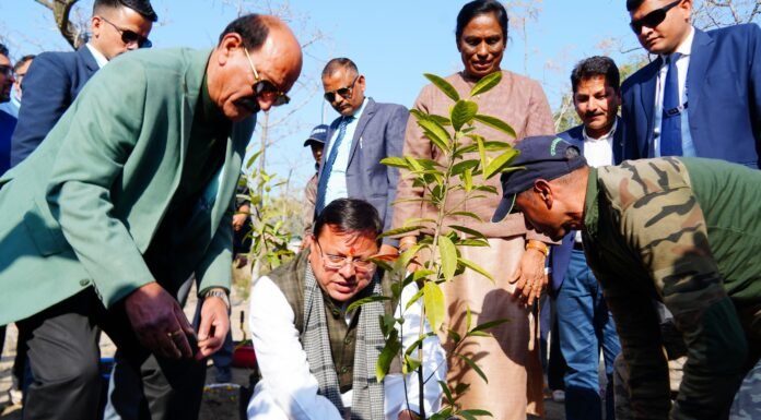 38th National Games:-महाराणा प्रताप स्पोर्ट्स कॉलेज से लगे क्षेत्र को किया जाएगा खेल वन के रूप में विकसित,सीएम धामी ने पौधारोपण का किया खेल वन का शुभारंभ