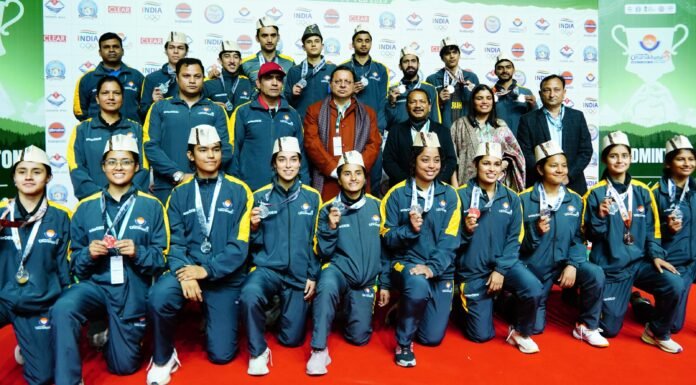 38th National Games Uttarakhand:-सीएम धामी ने किया 38वें राष्ट्रीय खेल-2025 के अन्तर्गत आयोजित बैडमिंटन प्रतियोगिता का अवलोकन,विजेता खिलाड़ियों को मेडल पहनाकर किया सम्मानित