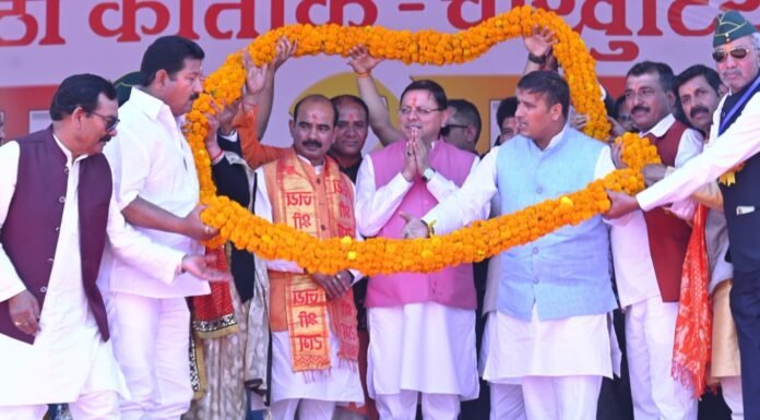 Almora:-चौखुटिया में सीएम धामी ने मां अग्नेरी के ऐतिहासिक मंदिर प्रांगण में आयोजित चैत्र अष्टमी मेले में किया प्रतिभाग,मेले के आयोजन के लिए 5 लाख की घोषणा