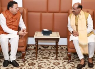 New Delhi:-मुख्यमंत्री पुष्कर सिंह धामी ने लोकसभा अध्यक्ष ओम बिड़ला से की शिष्टाचार भेंट