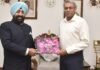 Lucknow:-राज्यपाल गुरमीत सिंह ने लखनऊ में त्रिपुरा के राज्यपाल इंद्रसेन रेड्डी नल्लू से की शिष्टाचार भेंट