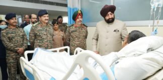 Dehradun:-राज्यपाल गुरमीत सिंह ने मिलिट्री हॉस्पिटल,देहरादून का भ्रमण कर धराली क्षेत्र में आई प्राकृतिक आपदा में घायल हुए जवानों से भेंट कर जाना उनका कुशलक्षेम
