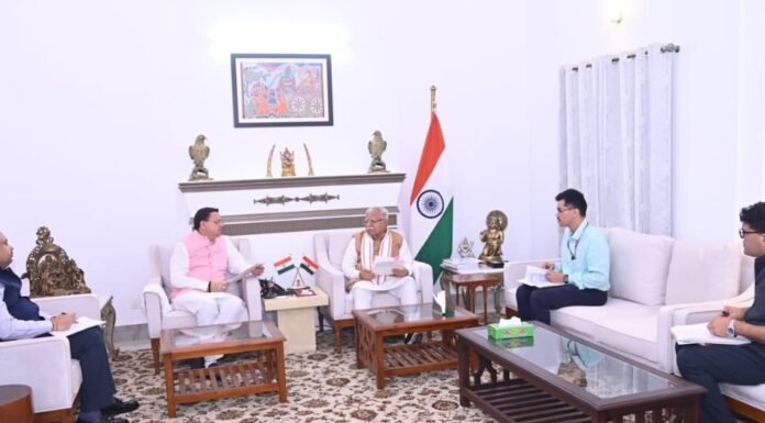 CM Dhami Delhi Visit:-केंद्रीय विद्युत मंत्री मनोहर लाल खट्टर से सीएम धामी ने की भेंट,राज्य के लिए कई महत्वपूर्ण विषयों पर की चर्चा