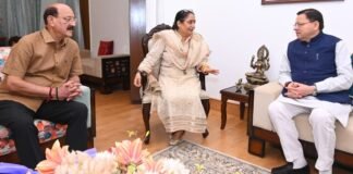 Dehradun:-मुख्यमंत्री पुष्कर धामी एवं संसदीय कार्य मंत्री सुबोध उनियाल ने की विधानसभा अध्यक्ष से शिष्टाचार भेंट,मानसून सत्र को लेकर की विस्तृत चर्चा