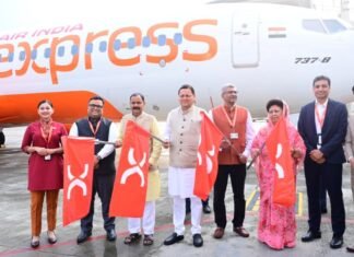 Dehradun:-मुख्यमंत्री पुष्कर सिंह धामी ने किया एयर इंडिया एक्सप्रेस की देहरादून-बेंगलुरु हवाई सेवा का शुभारंभ