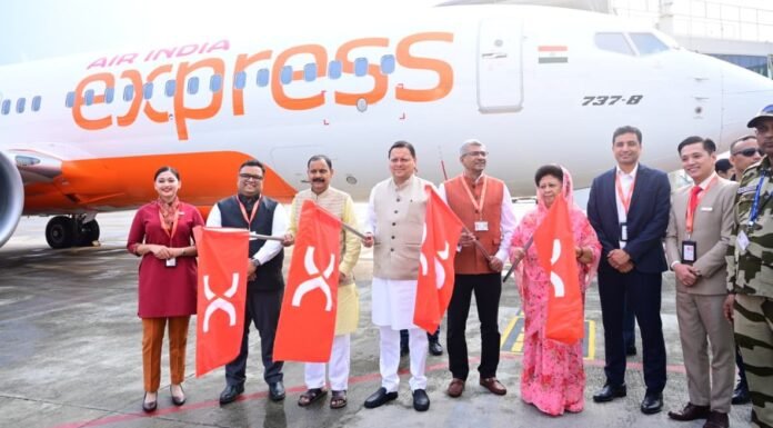 Dehradun:-मुख्यमंत्री पुष्कर सिंह धामी ने किया एयर इंडिया एक्सप्रेस की देहरादून-बेंगलुरु हवाई सेवा का शुभारंभ