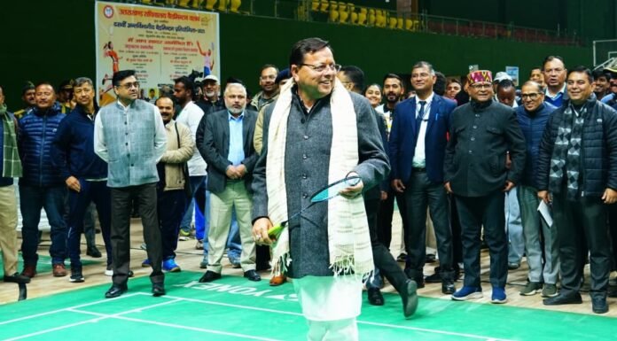 Dehradun:-मुख्यमंत्री पुष्कर धामी ने किया उत्तराखण्ड सचिवालय बैडमिंटन क्लब द्वारा आयोजित 10वीं अन्तर्विभागीय बैडमिंटन प्रतियोगिता-2025 का शुभारम्भ