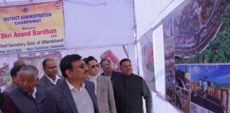 Champawat:-मुख्य सचिव आनन्द बर्द्धन ने गोल्ज्यू कॉरिडोर का भ्रमण कर की विकास कार्यों की प्रगति की समीक्षा