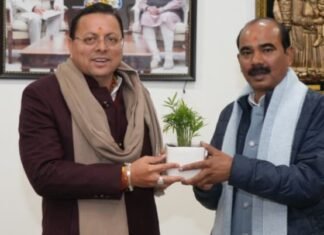 CM Dhami Delhi Visit:-मुख्यमंत्री पुष्कर सिंह धामी से केंद्रीय राज्य मंत्री अजय टम्टा ने की मुलाकात