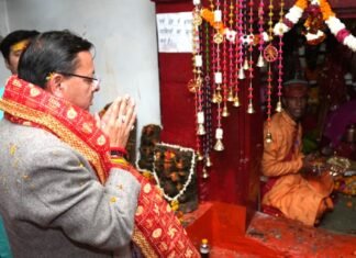 Rudraprayag:-मुख्यमंत्री पुष्कर धामी बीरों देवल रुद्रप्रयाग में आयोजित मां चंडिका महावन्याथ देवरा यात्रा में हुए शामिल