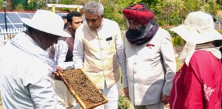 Dehradun:-लोक भवन में मधुमक्खी पालन से 41 किलोग्राम एवं मुख्यमंत्री आवास परिसर में निकाला गया 60 किलोग्राम शहद