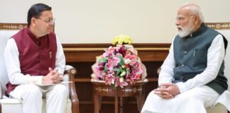 National:-प्रधानमंत्री नरेंद्र मोदी से मिले सीएम धामी,उत्तराखंड आगमन का दिया निमंत्रण