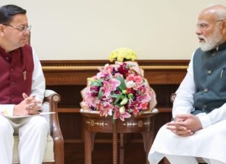 National:-प्रधानमंत्री नरेंद्र मोदी से मिले सीएम धामी,उत्तराखंड आगमन का दिया निमंत्रण
