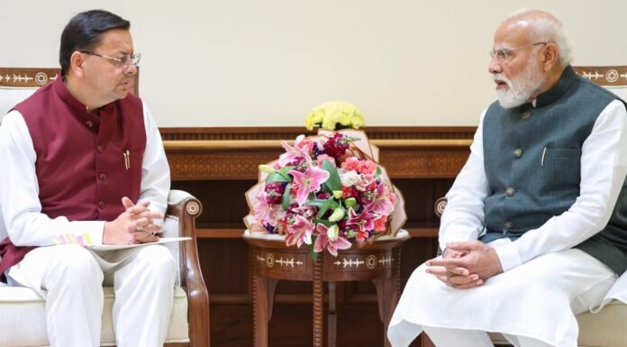 National:-प्रधानमंत्री नरेंद्र मोदी से मिले सीएम धामी,उत्तराखंड आगमन का दिया निमंत्रण